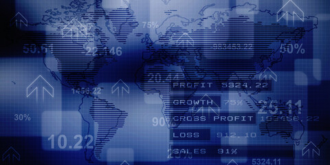 Obraz premium 2d illustration world map abstract background 