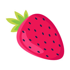 Comic ripe juicy strawberries vector illustration. Cartoon isolated on white background. Summer, vacation concept