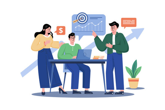 Startup Team Discussing Growth Report
