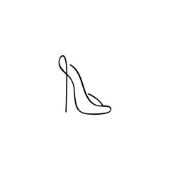 Heels Line Style Icon Design