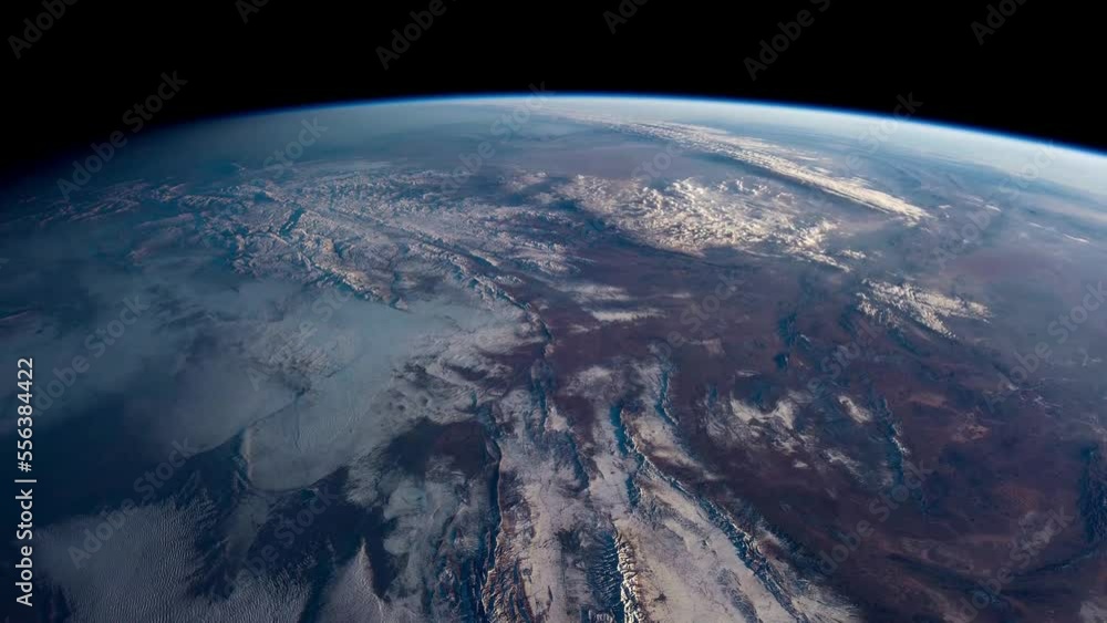 Poster planet earth view from outer space. elements of this video furnished by nasa.