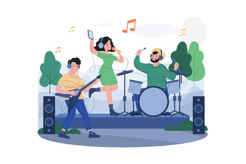 Open Air Concert Illustration