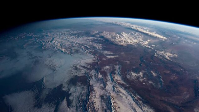 Planet Earth view from outer space. Elements of this video furnished by NASA.