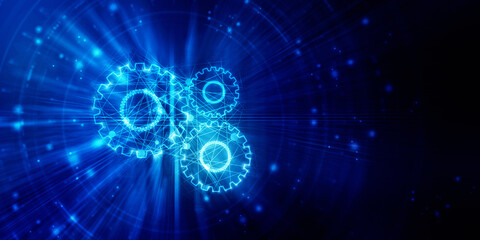 2d illustration abstract gear Network