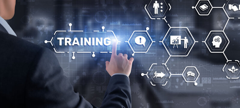 Training Education Motivation E-learning Business concept on virtual screen
