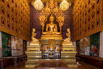 Samut Sakhon, Thailand November 19, 2022. Wat Pomwichienchotikaram. It is a royal monastery of the third class, ordinary type, under the Maha Nikaya Sangha.