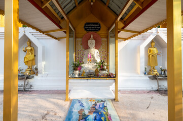 Samut Sakhon, Thailand November 19, 2022. Wat Pakbo. An old temple over 140 years old,  Temple a popular temple for the Mon people to perform religious ceremonies