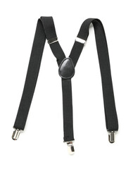 Black suspenders on white background