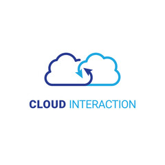 Cloud interaction internet service logo