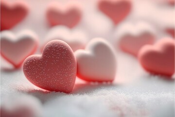 Obraz premium Cute hearts, Valentine's Day, bokeh lights Micro hearts.