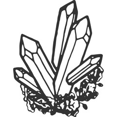 Naklejka premium Quartz Crystal Vintage Illustration Vector