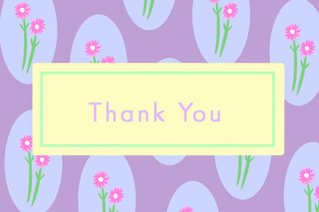 thank you card gift card message card flower pattern illustration