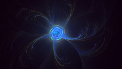 3D rendering abstract colorful fractal light background