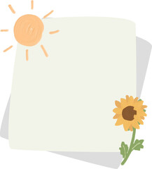 cute oil paint kid style draw on white notepad paper