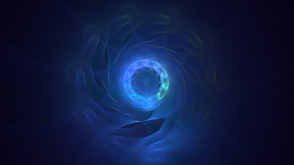 3D rendering abstract round light background