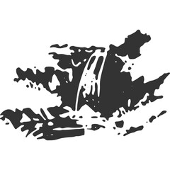 Waterfall Vintage Illustration Vector