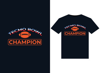 Tecmo Bowl Champion illustrations for print-ready T-Shirts design