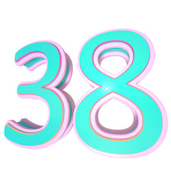 Obraz premium Cyan 3d number 0-100 3d rendering