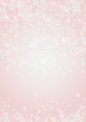 Abstract Vector Pink Background with Silver and White Light Spots. Magic Shiny Pastel Print. Baby Print. Romantic Bokeh Blurred Page Design for St' Valentines Day.  Gentle Stardust Pattern..
