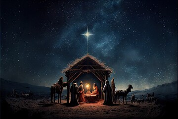 Christmas Nativity under the Stars
