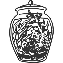 Plants and Flowers Vintage Illustration Vector