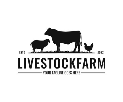 Farm logo design template. Animal farms logo vector illustration
