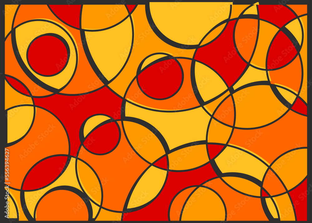 Poster abstract background with colorful overlapping circles pattern