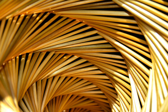 Spiral woven straw texture background .