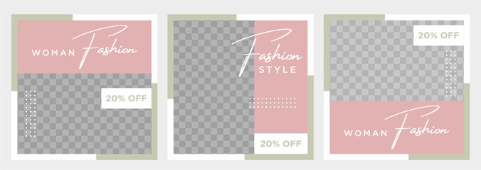 Social media post template collection Minimalist