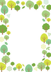 木のイラストのフレーム