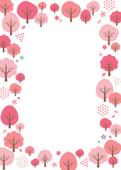 春の桜の木の背景イラスト