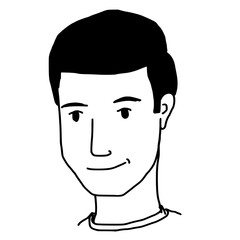 People icon hand draw minimalist avatar cartoon design