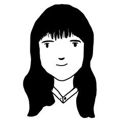 People icon hand draw minimalist avatar cartoon design