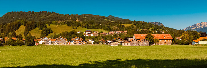 Fototapeta na wymiar Beautiful alpine summer view near Sonthofen, Allgaeu, Bavaria, Germany