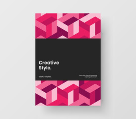 Bright cover design vector template. Premium geometric pattern booklet concept.