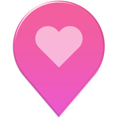 Map location point illustration heart pin