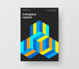 Isolated corporate cover A4 vector design illustration. Creative mosaic shapes handbill layout.