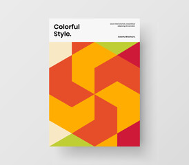 Premium mosaic shapes journal cover concept. Trendy flyer vector design illustration.