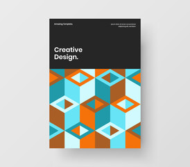 Unique corporate cover design vector illustration. Trendy geometric pattern presentation layout.