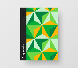 Minimalistic mosaic hexagons presentation concept. Simple company identity design vector illustration.