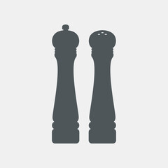 Pepper and salt mil, Spices, grinders, silhouette, quality vector illustration cut