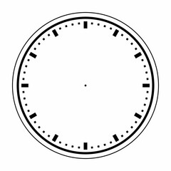 Clock face is blank for hour and time, watch vector