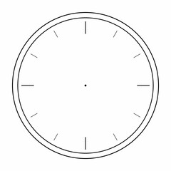 Clock face is blank for hour and time, watch vector
