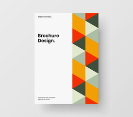 Fresh journal cover A4 vector design layout. Trendy mosaic tiles annual report concept.