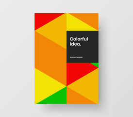 Fresh geometric pattern catalog cover illustration. Creative brochure design vector concept.