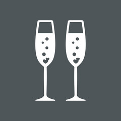 Wine glasses heart quality vector illustration cut