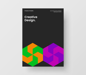 Clean poster vector design illustration. Colorful geometric tiles booklet concept.