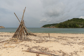 dirty and polluted beach