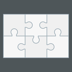 Puzzle simple piece template quality vector illustration cut