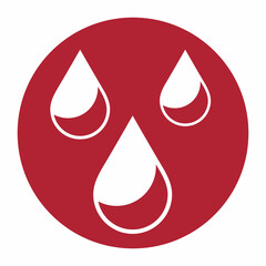 Fototapeta premium Water drops droplet raindrops oil blood icon illustration cut